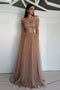 A Line Off Shoulder Tulle Lace Appliques Long Prom Dresses, Formal Dresses, Graduation Dresses PDJ16