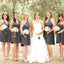 Pretty Chiffon Grey Short Pleats A Line Bridesmaid Dresses PDG67