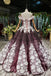 Princess Sparkly Off the Shoulder Long Prom Dress, Ball Gown Quinceanera Dresses PDS26