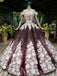 Princess Sparkly Off the Shoulder Long Prom Dress, Ball Gown Quinceanera Dresses PDS26