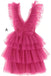 New Arrival Hot Pink A Line Tulle Homecoming Dresses, Tiered Mini Graduation Prom Dress OMH0101