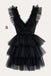 New Arrival Hot Pink A Line Tulle Homecoming Dresses, Tiered Mini Graduation Prom Dress OMH0101