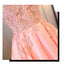 Blush Pink A Line Cap Sleeves Appliques Beaded Long Prom Dresses PDJ85