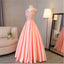 Blush Pink A Line Cap Sleeves Appliques Beaded Long Prom Dresses PDJ85
