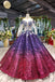 Ball Gown Long Sleeves Sequins Ombre Prom Dress, Pretty Quinceanera Dress PDQ45