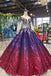 Ball Gown Long Sleeves Sequins Ombre Prom Dress, Pretty Quinceanera Dress PDQ45