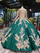 Long Sleeve Ball Gown Wedding Dress Appliques Beading Quinceanera Dresses PDR12