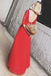 Red Bateau Floor-length Appliques Half Sleeves Long Prom Dress Evening Dress PDS49