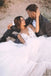Ball Gown Lace V Neck Layered Tulle Backless Wedding Dresses with Lace Appliques OW0078