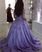 Lavender Ball Gown Off the Shoulder Lace Appliques Prom Dresses PDJ66