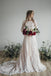 Charming A line Long Sleeve Ivory Lace Wedding Dresses, Round Neck Bridal Dresses OW0088