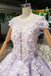 Lilac quinceanera dresses ball gown vintage wedding dress with appliques beading mg126