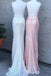 Sheath/Mermaid V Neck Spaghetti Straps V Neck Prom Dress With Appliques, Evening Dress OM0351