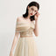 Charming Off the Shoulder A Line Tulle Long Prom Dresses With Beading PDG70
