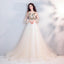Pretty A Line Long Sleeves Tulle Appliques  Prom Dresses With Flowers PDG69