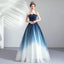 Strapless Ombre A Line  Tulle Prom Dress Long Formal Dresses PDQ74