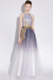 A Line Halter Tulle Long Prom Dresses With Appliques PDL28