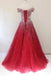Sparkly off-shoulder ball gown prom dresses beaded evening dress mg282