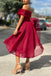 A Line Off the Shoulder Pink Tulle Short Prom Dresses with Pockets, Homecoming Dress OMH0046