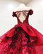 Charming Red Ball Appliques Gown Prom Dress With Beads, Quinceanera Dresses PDF37
