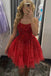 A line Lavender Tulle Lace Appliques Short Homecoming Dresses, Sparkly Sleeveless Party Dress OMH0251