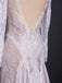 Elegant Lace Bridal Dress, Long Sleeves Backless Beach Wedding Dresses PDN91