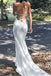 Simple Spaghetti Straps Ivory Mermaid Beach Wedding Dresses, Cheap Bridal Dress OW0125