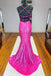 Glitter Mermaid Orange Sequins V Neck Sexy Prom Dress, Spaghetti Straps Party Dress OM0314