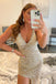 New Arrival Golden Backless Beaded V Neck Long Prom Dress with Slit OM0378