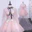 Pink A Line Tulle Spaghetti Straps Homecoming Dresses With Appliques PDN54