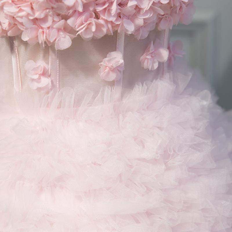 Cute Pink A Line Tulle Off the Shoulder Homecoming Dresses With Flowers PDN53