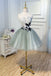 A Line Tulle Flowers Short Homecoming Dresses, Cheap Party Dress PDN51