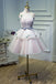 Pink A Line Appliques Homecoming Dresses, Short Prom Dress PDN58