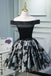 A Line Black Off the Shoulder Homecoming Dresses, Short Prom Dress PDN69