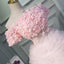 Cute Pink A Line Tulle Off the Shoulder Homecoming Dresses With Flowers PDN53