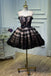 Black A Line Tulle Sweetheart Homecoming Dresses, Short  Prom Dress PDN52