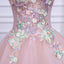 Pink A Line Tulle Spaghetti Straps Homecoming Dresses With Appliques PDN54
