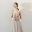A Line Tulle Long Straps Lace Up Back Beaded Prom Dresses,Evening Dress PDG73