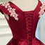 V Neck A Line Satin Appliques Short Homecoming Dresses PDN47