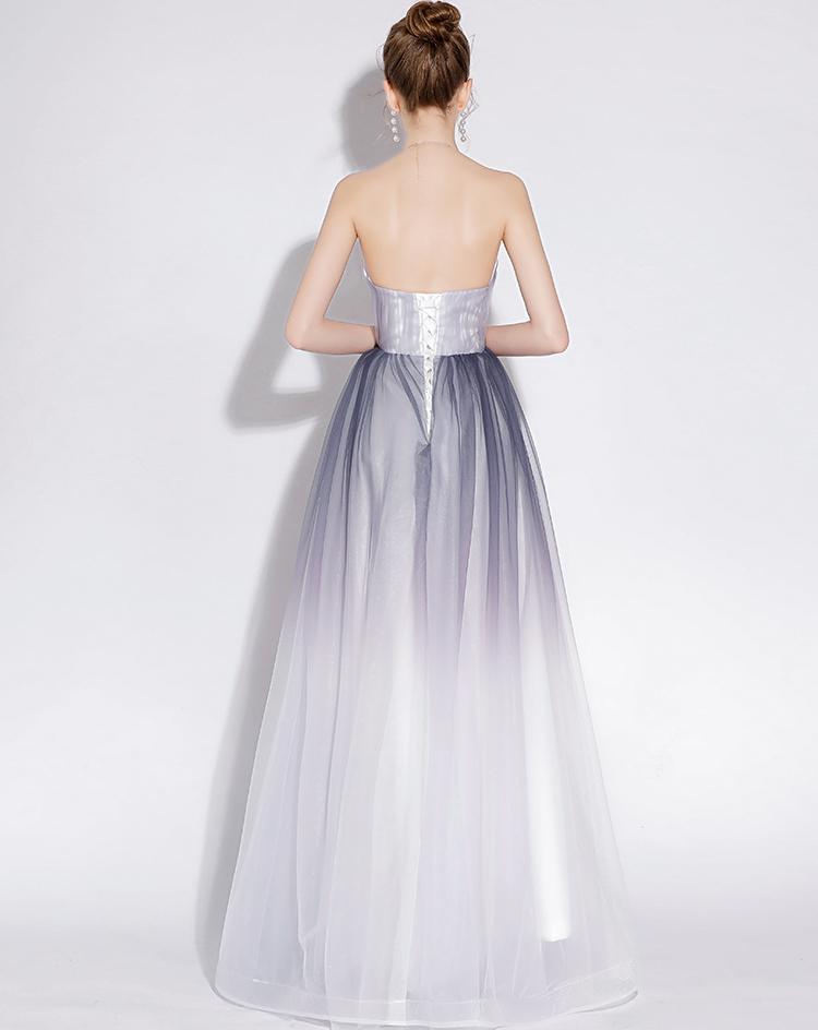 A Line Halter Tulle Long Prom Dresses With Appliques PDL28