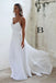 Spaghetti Straps Ivory Chiffon Beach Wedding Dresses, Lace Appliques Backless Bridal Dress SK17