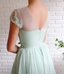 A-line Mint Green Long Cheap Prom Dresses Beading Tulle Evening Dress PDS99
