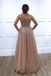 A-line One Shoulder Sparkly Long Sequins Prom Dresses Evening Dresses PDR62