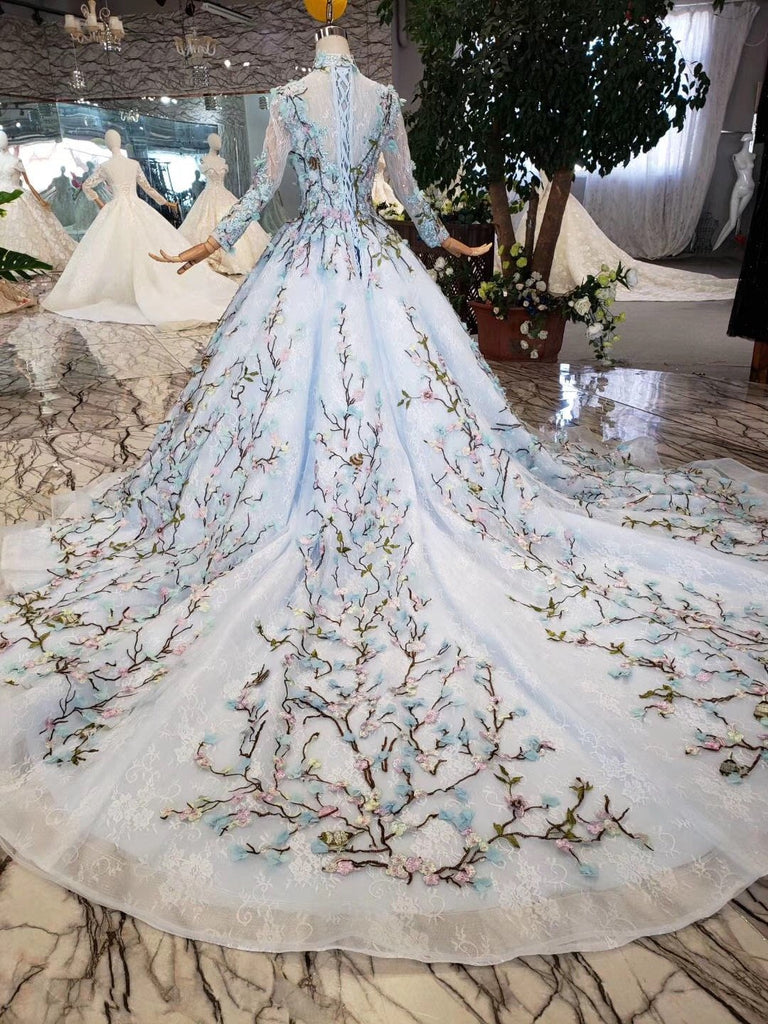 Stunning Light Blue Ball Gown Wedding Dresses, Quinceanera Dresses PDJ98