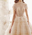 Princess High Neck Ball Gown Wedding Dresses, Short Sleeves Bridal Dress PDK1