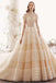 Princess High Neck Ball Gown Wedding Dresses, Short Sleeves Bridal Dress PDK1