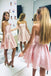 A line Strapless Satin Short Homecoming Dresses with Pockets, Mini Graduation Dress OMH0187