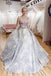 Princess Ball Gown Deep V Neck Lace Appliques Long Prom Dresses, Quinceanera Dresses OM0195