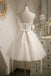 A Line Tulle Ivory Spaghetti Straps V Neck Tulle Short Prom Dress, Homecoming Dresses OMH0126