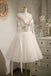 A Line Tulle Ivory Spaghetti Straps V Neck Tulle Short Prom Dress, Homecoming Dresses OMH0126